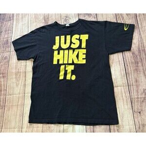 Glacier National Park Montana Just Hike It Graphic T Shirt 2012 Size Large Black